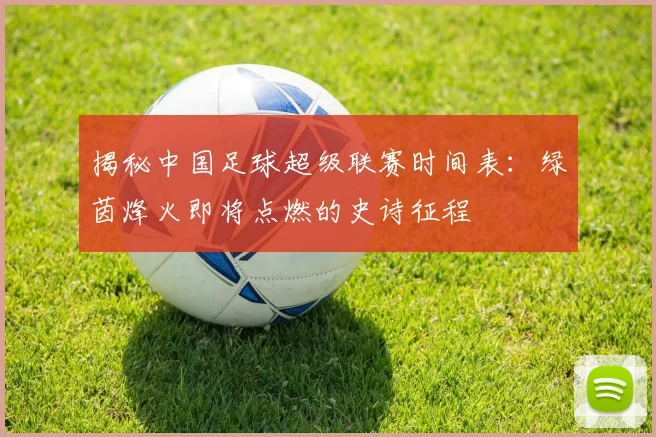 揭秘中国足球超级联赛时间表：绿茵烽火即将点燃的史诗征程